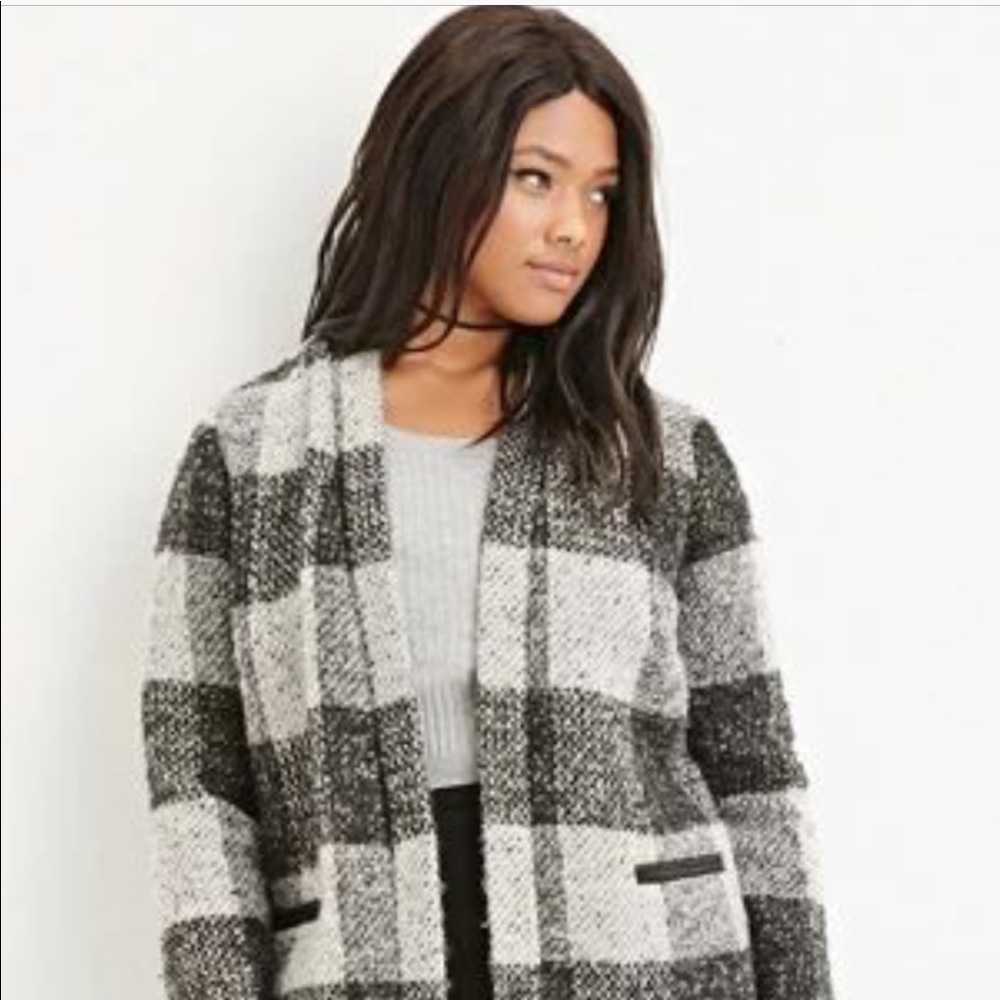 Forever 21 plus plaid coat